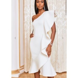 New Lavish Alice Scuba Dress( PEACH COLOR)